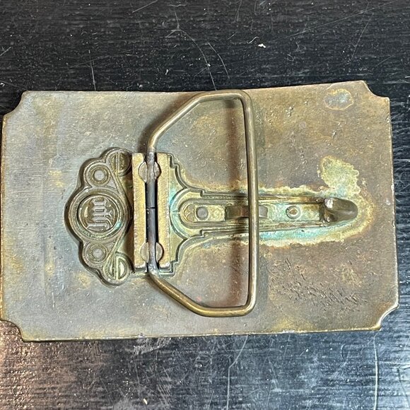 Vintage Wells Fargo & Co California Train Brass Belt Buckle Only - Picture 3 of 6